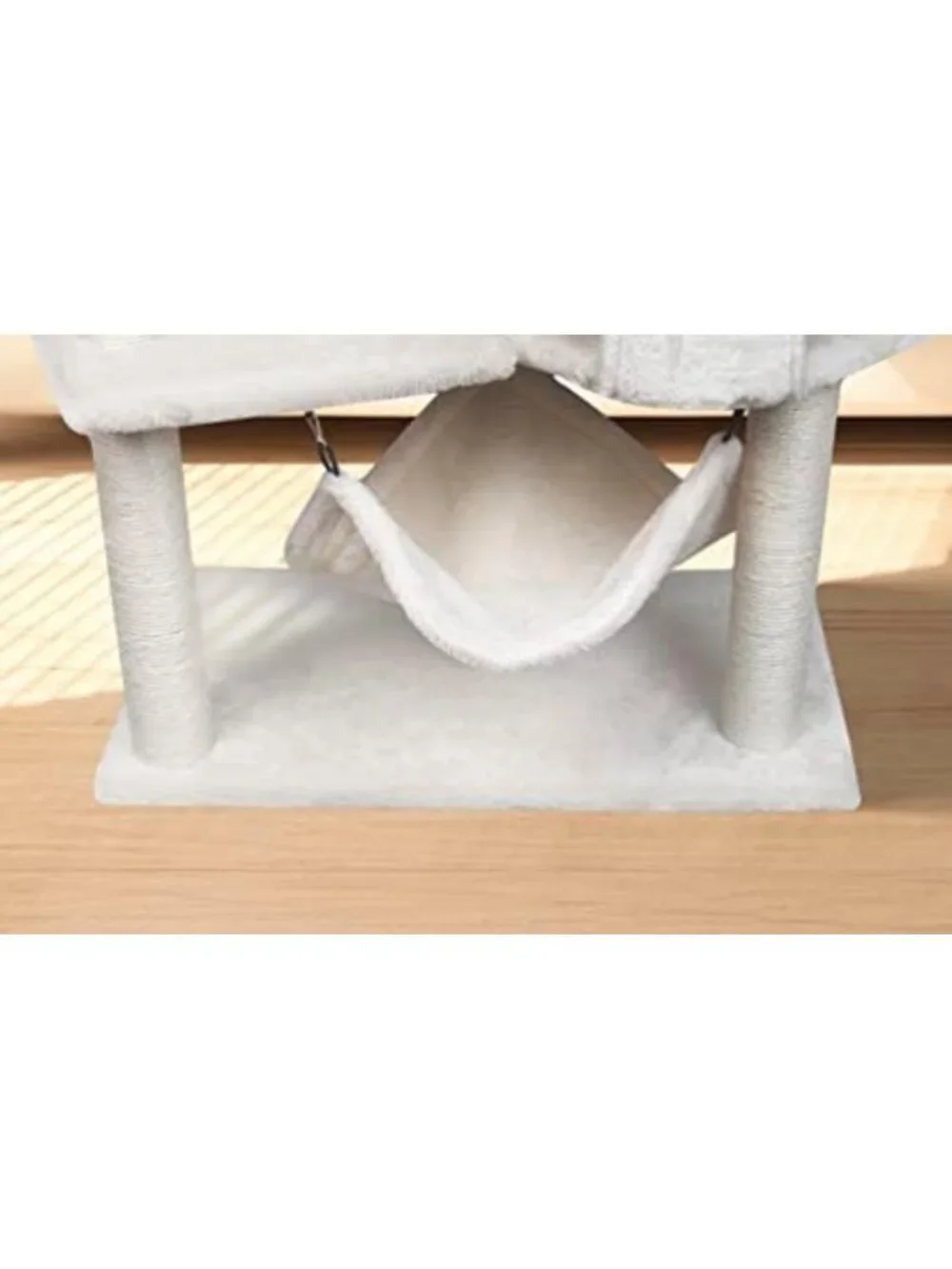 Cozy 39.4'' Cat Tree with Condo & Spacious Hammock - Beige Pet Furniture